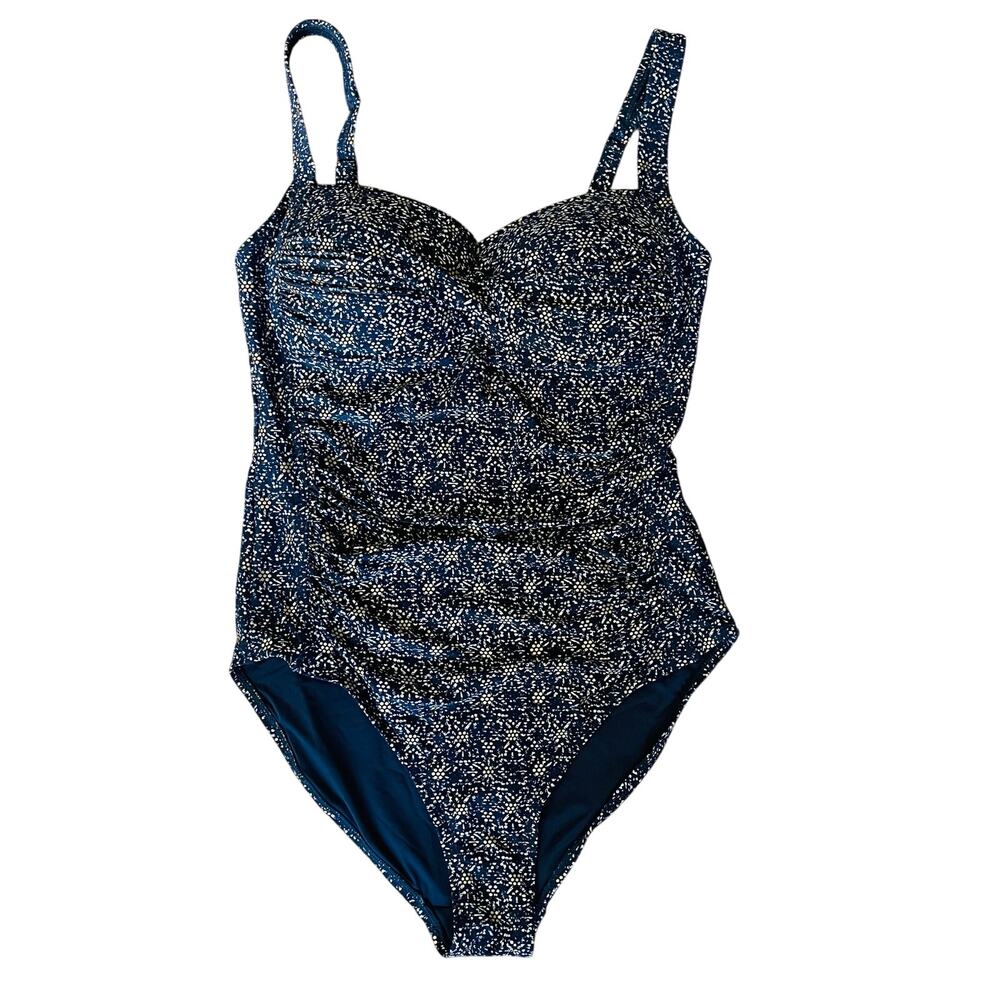 Niptuck Swim One Piece Slimming Swimsuit Navy Yellow 6